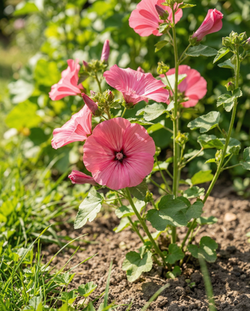Malva Rose Red Mix (Lavatera trimestris) – semillas de flor anual orgánica de SeedsChoice