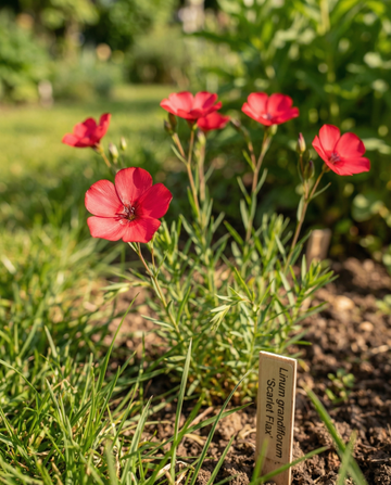 Linho Escarlate (Linum grandiflorum) – sementes orgânicas de flor anual da SeedsChoice