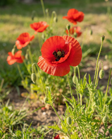Papoila (Papaver rhoeas) – sementes biológicas de flores anuais da SeedsChoice