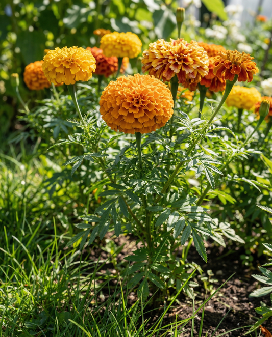 Tagetes africano Sunset Giants Mixed (Tagetes erecta) – semillas de flor anual ecológica de SeedsChoice