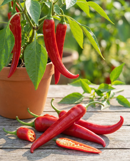 Pimenta Cayenne Long Slim (Capsicum annuum) – sementes de hortícola anual biológico da SeedsChoice