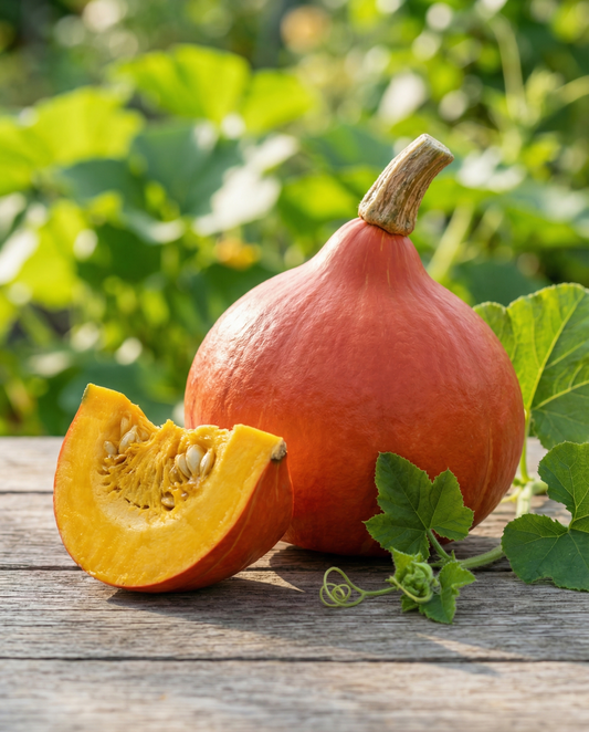 Semillas ecológicas de calabaza Uchiki Kuri (Cucurbita maxima) – vegetal anual de SeedsChoice
