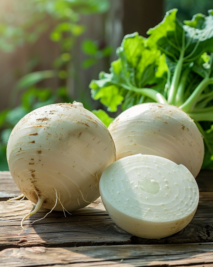 Sementes biológicas de nabo Garden Turnip Platte Witte Mei (Brassica rapa) – hortaliça anual