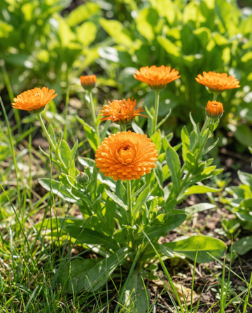 Pot Marigold Balls Orange Double (Calendula officinalis) – annual flower seeds from SeedsChoice