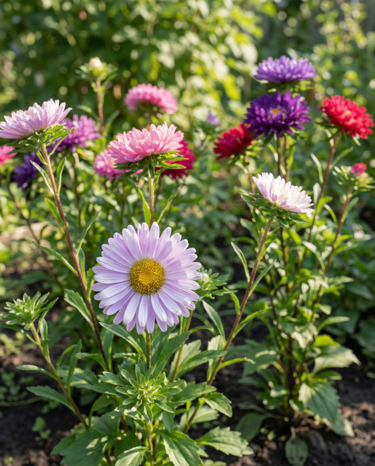 Áster Mixed Colours (Callistephus chinensis) – semillas de mezcla anual de SeedsChoice