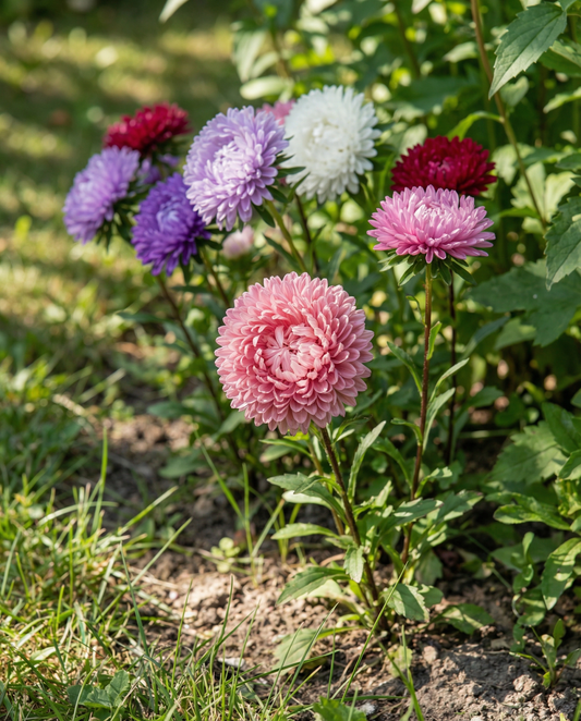Semillas de Aster Pompon Mixed (Callistephus chinensis) – mezcla anual de SeedsChoice
