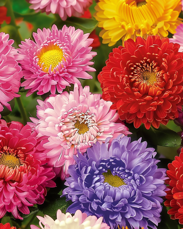 Semillas de aster Princess Mixed Colors (Callistephus chinensis) – mezcla anual