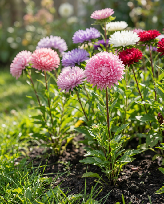 Semillas de aster Princess Mixed Colors (Callistephus chinensis) – mezcla anual de SeedsChoice