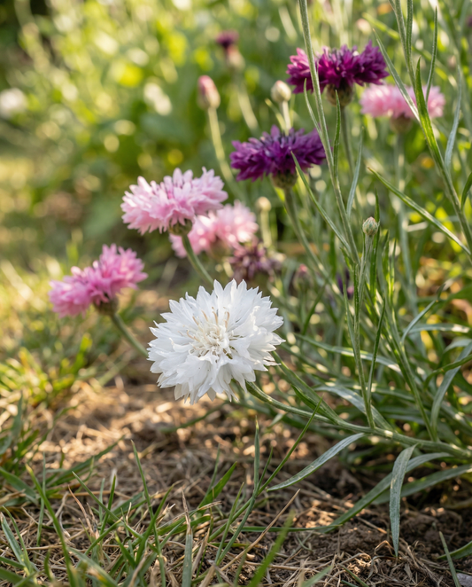 Centáurea Double Flowering Mix (Centaurea cyanus) – sementes de flor anual da SeedsChoice