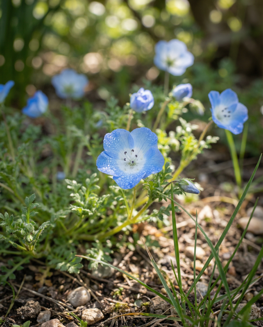 Baby Blue Eyes azul cielo (Nemophila menziesii) – semillas anuales de SeedsChoice