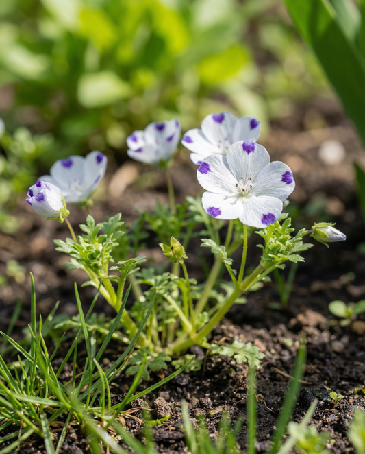 Baby Blue Eyes (Nemophila maculata) – semillas de flor anual de SeedsChoice