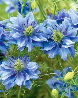 Semillas de Love In The Mist Miss Jekyll Blue Nigella damascena flor anual
