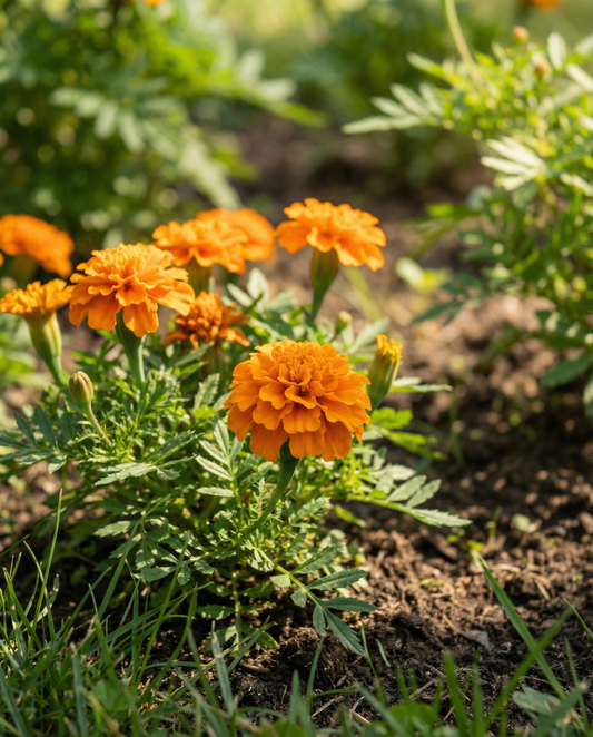 Cravo-de-defunto Petite Orange (Tagetes patula) – sementes de flor anual da SeedsChoice