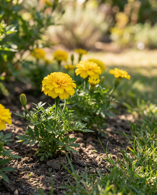 Clavelón francés Petite Yellow (Tagetes patula) – semillas de flor anual de SeedsChoice