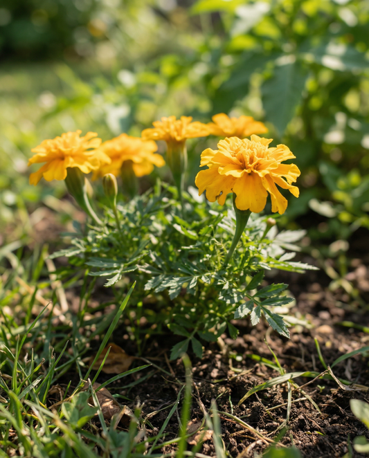 Cravo-de-defunto Naughty Marietta (Tagetes patula) – sementes de flor anual da SeedsChoice