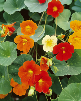 Semillas de capuchina Tropaeolum majus de flor simple mixta anual