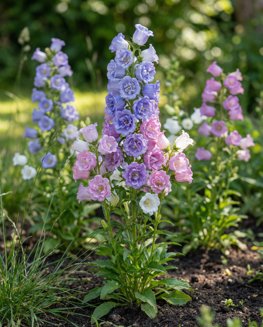 Campanillas de Canterbury de flor doble (Campanula medium) – semillas de flores bienales de SeedsChoice