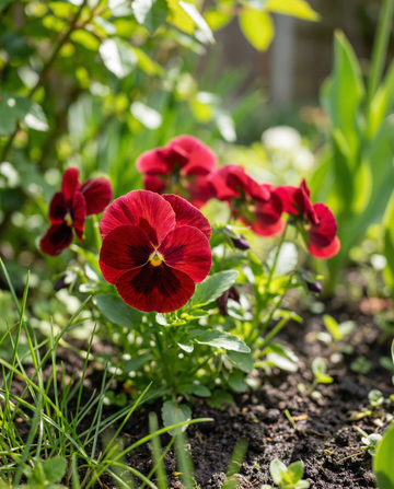 Amor-perfeito Red Wing (Viola wittrockiana) – sementes de flor bienal da SeedsChoice