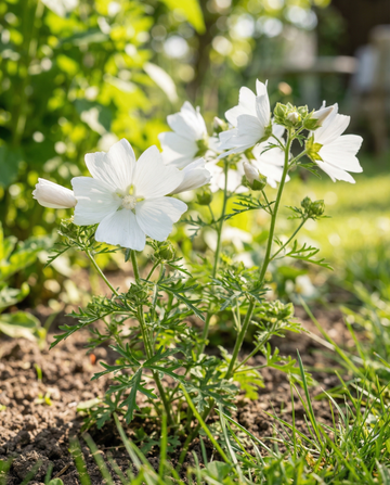 Malva-almiscarada Alba White (Malva moschata) – sementes de flor perene da SeedsChoice