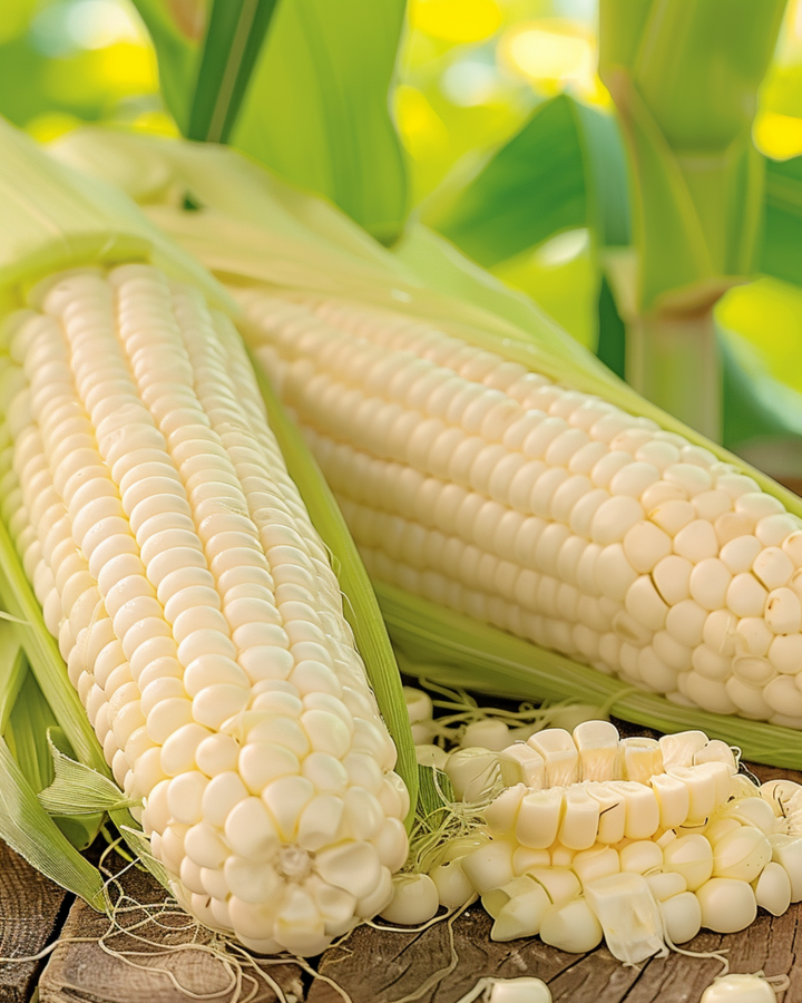 Semillas de maíz dulce Glacial White Kernels (Zea mays) – verdura anual