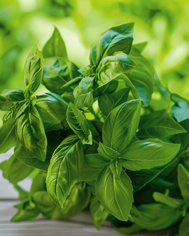 Semillas de albahaca de hoja fina Ocimum basilicum hierba anual