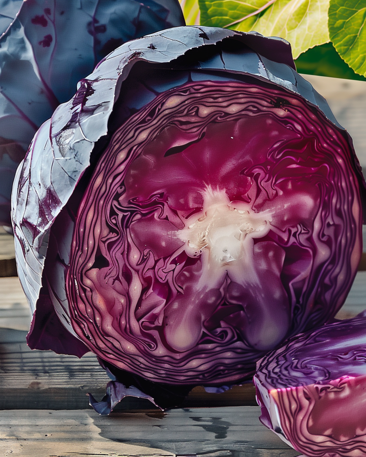 Sementes de couve roxa Roodkop (Brassica oleracea) – vegetal anual