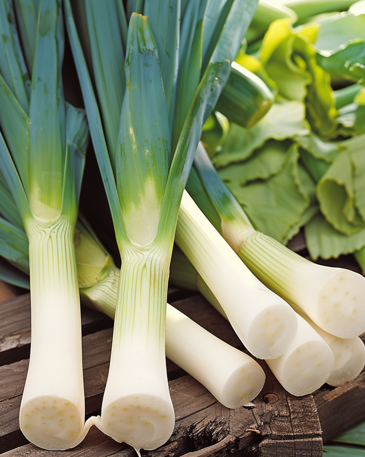 Semillas de puerro Bluegreen Winter Hiverbleu resistente al frío (Allium porrum) – verdura anual
