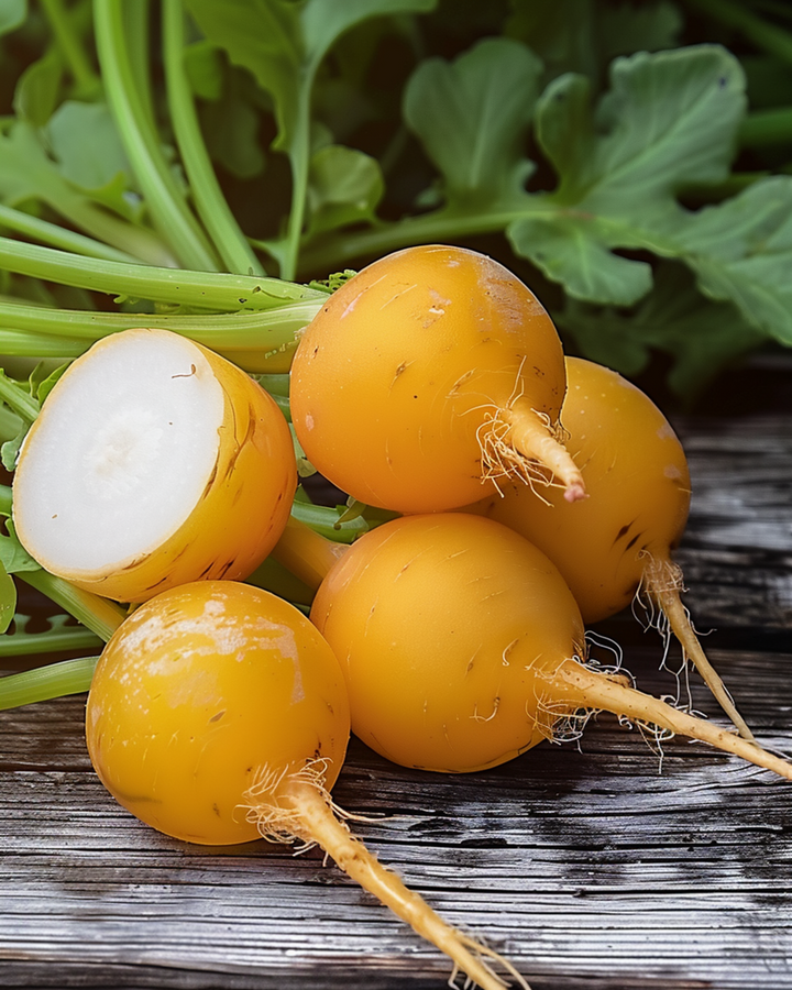 Rabanete Zlata Yellow Round sementes (Raphanus sativus) – vegetal anual