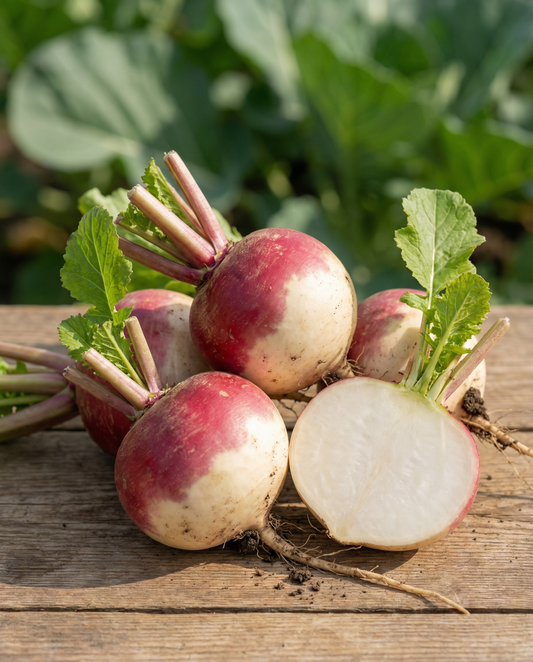 Nabo Ronde Witte Roodkop Nancy (Brassica rapa) – semillas de hortaliza anual de SeedsChoice