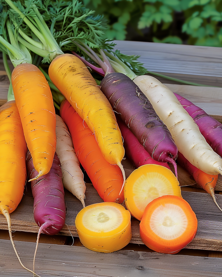 Sementes de cenoura Rainbow Mix F1 (Daucus carota) – vegetal anual