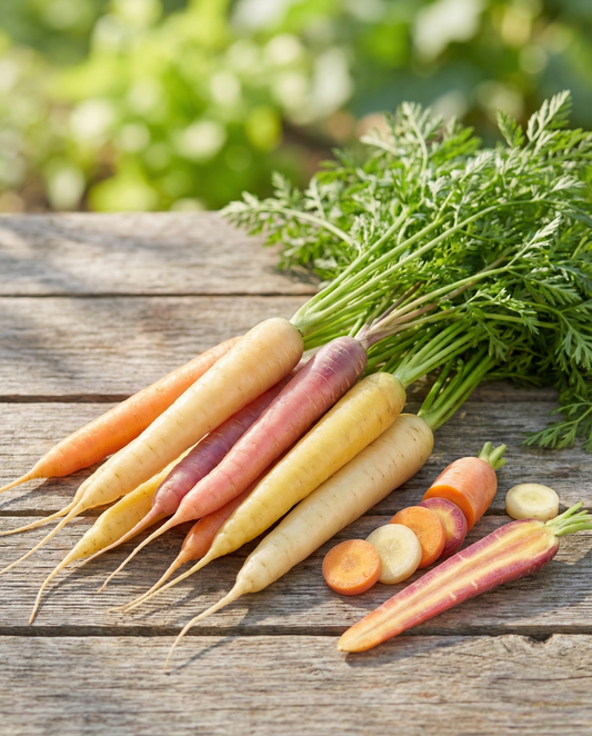 Sementes de cenoura Rainbow Mix F1 (Daucus carota) – legume anual da SeedsChoice