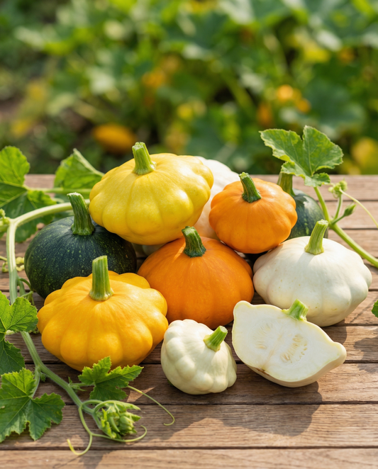 Patisson Squash Colour Mix (Cucurbita pepo) – semillas de hortaliza anual de SeedsChoice