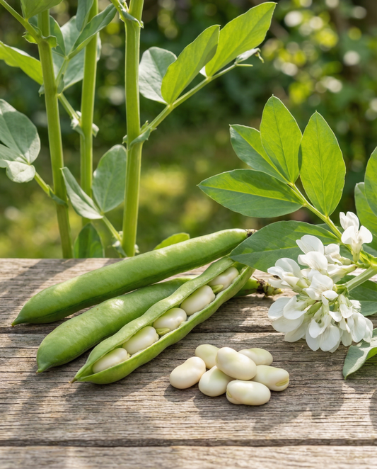 Fava Threefold White (Vicia faba) – sementes anuais de horticultura da SeedsChoice