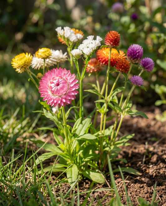 Semillas de Everlasting Mix For Dried Bouquets 5g – flor anual de SeedsChoice