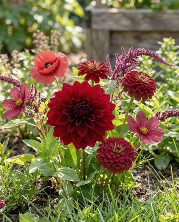Sementes de flores de verão – mistura anual Vintage Red, coleção de bouquets da SeedsChoice