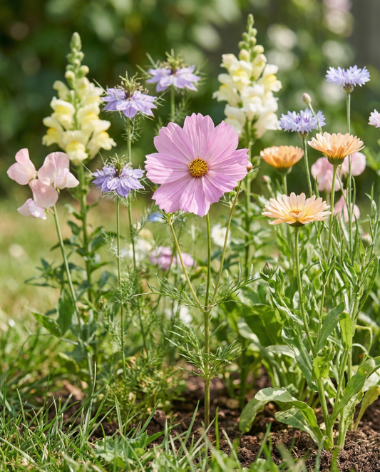 Sementes de flores de verão – mistura anual de tons pastel deslumbrantes da SeedsChoice
