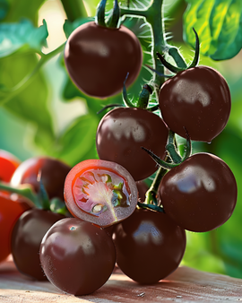 Sementes de tomate-cereja Black Cherry Solanum lycopersicum variedade anual