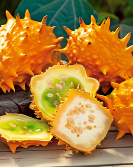 Sementes de Melão Cornudo Cucumis Metuliferus Variedade de Fruto Anual