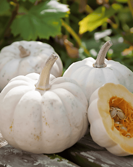 Semillas de calabaza Baby Boo Cucurbita pepo variedad ornamental anual
