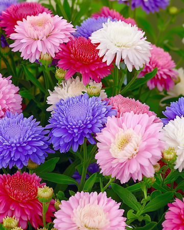 Semillas de Aster Nano Merveille Multicolor (Callistephus chinensis) – mezcla anual