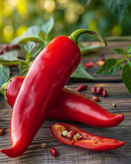 Sementes de pimento Corno Rosso Capsicum Annuum variedade anual
