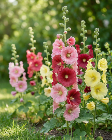 Malvarrosa Summer Carnival (Alcea rosea) – semillas anuales de SeedsChoice