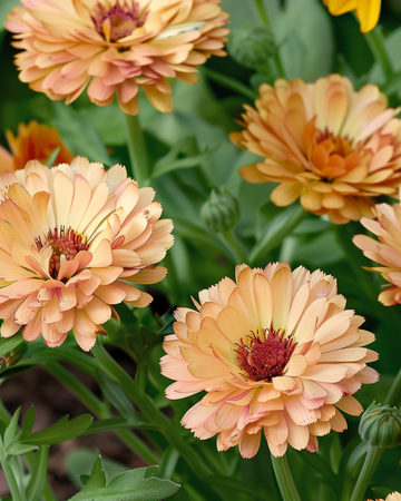 Sementes de Cravo-de-burro Touch Of Red Buff (Calendula officinalis) – flor anual