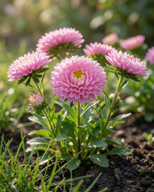 Aster de verano Bambina Rose (Callistephus chinensis) – semillas anuales de SeedsChoice