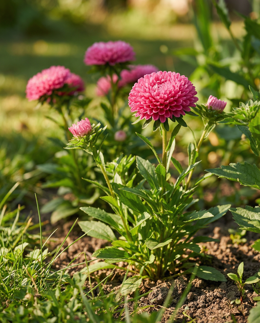 Aster de verano Bambina Carmine (Callistephus chinensis) – semillas anuales de SeedsChoice