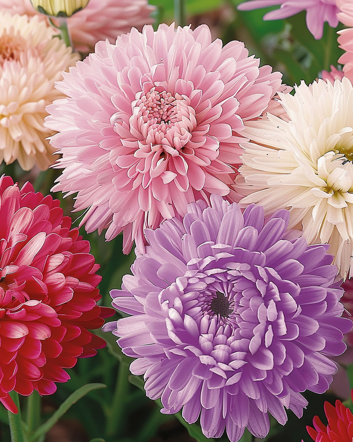 Semillas de aster Queen Of The Market Mixed (Callistephus chinensis) – mezcla anual
