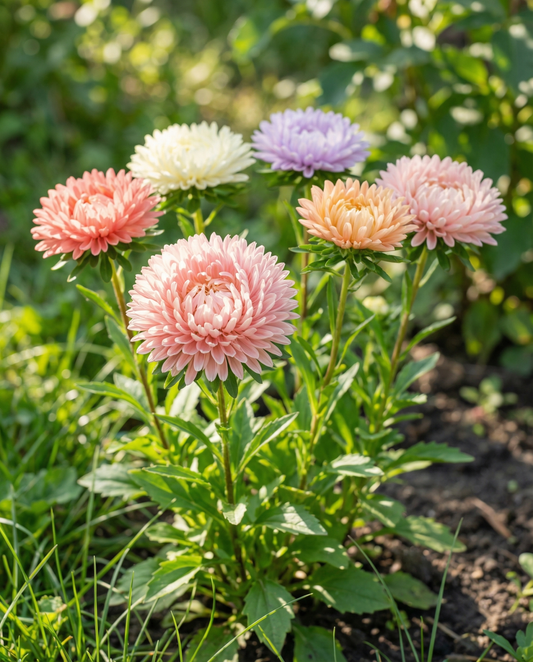 Aster Unicum Mixed (Callistephus chinensis) – semillas de mezcla anual de SeedsChoice