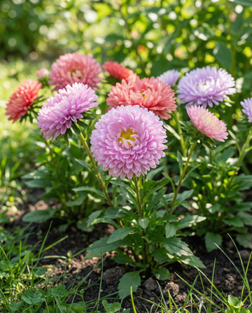 Semillas de Aster Powderpuffs Mixed (Callistephus chinensis) – mezcla anual de SeedsChoice