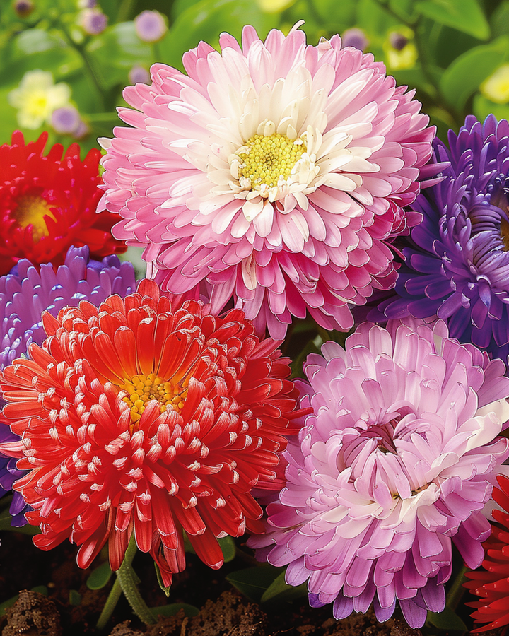 Semillas de aster Princesse Mixed (Callistephus chinensis) – mezcla anual