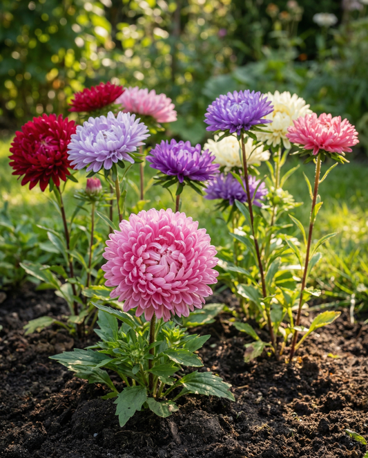 Semillas de aster Princesse Mixed (Callistephus chinensis) – mezcla anual de SeedsChoice